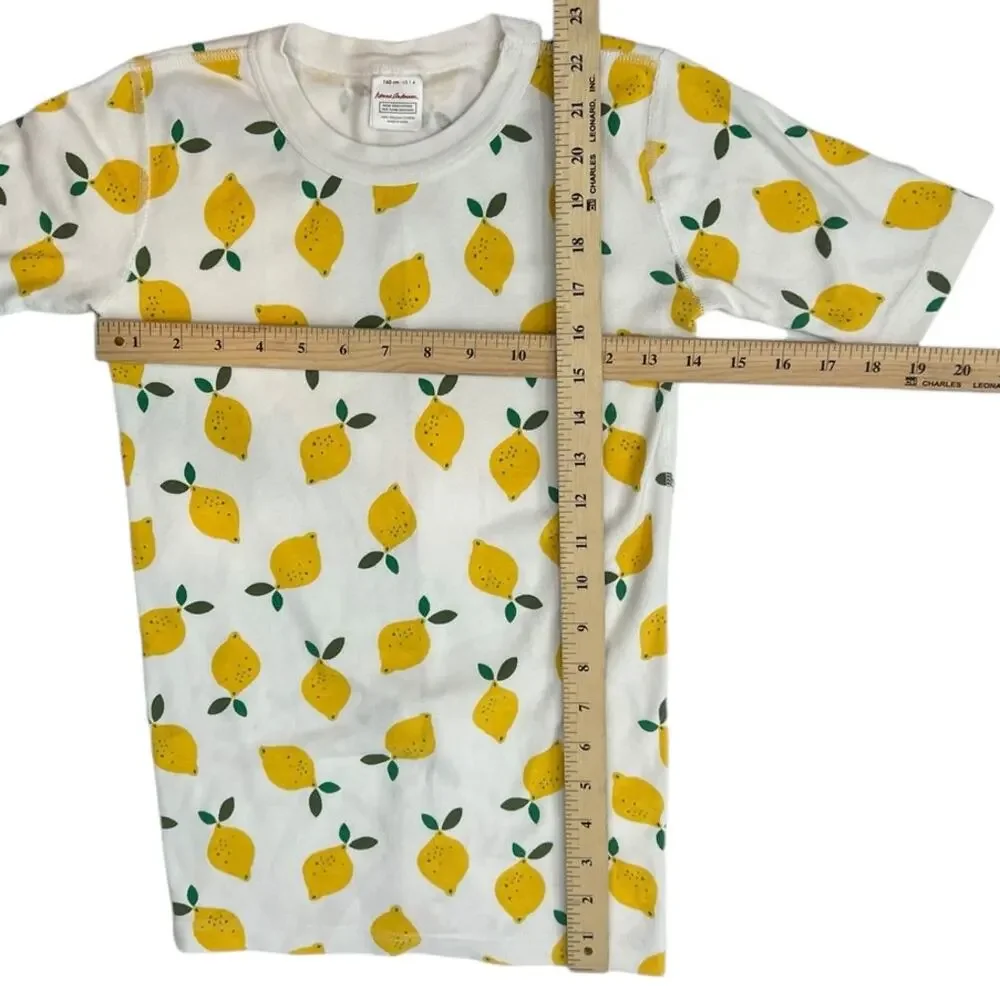 HANNA ANDERSSON 100% Organic Cotton Lemon Print Pajama Top SZ 160 / US 14